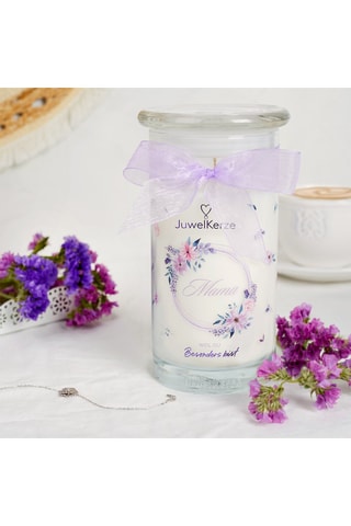 Vela perfumada y pulsera Mama, Weil du Besonders Bist - Flores frescas