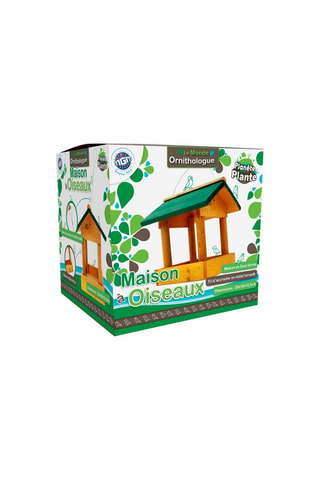 Maison à oiseaux en bois Naturel et vert