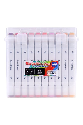 Set de 60 feutres alcool double pointe - 60 pièces
