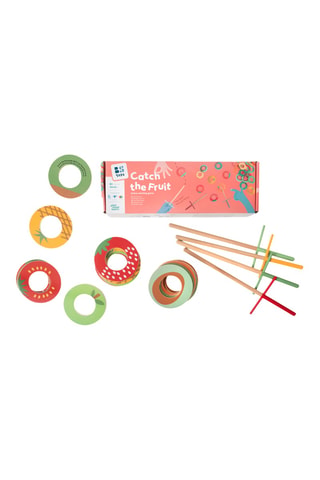 Jeu d'adresse et de mouvement Catch the Fruit en bois - 31 pièces - Dès 8 ans