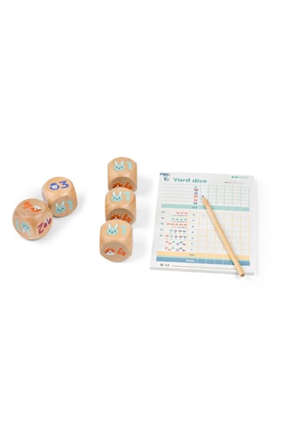 Jeu de dés Yatzy Junior en bois - 7 pièces - Dès 6 ans