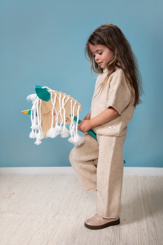 Cheval bâton licorne en bois - 4 pièces - Dès 3 ans