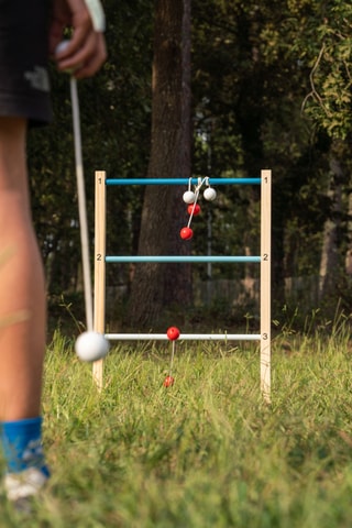 Jeu d'échelle et cible avec anneaux en bois - 10 pièces - Dès 8 ans