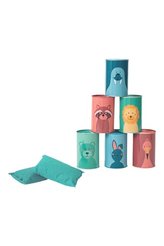 Jeu de chamboule-tout animaux - 9 pièces - Dès 3 ans