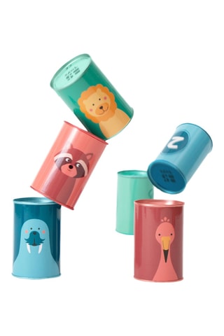 Jeu de chamboule-tout animaux - 9 pièces - Dès 3 ans