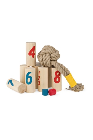 Jeu de lancer stratégique d'extérieur Knapsack en pin - 13 pièces - Dès 8 ans