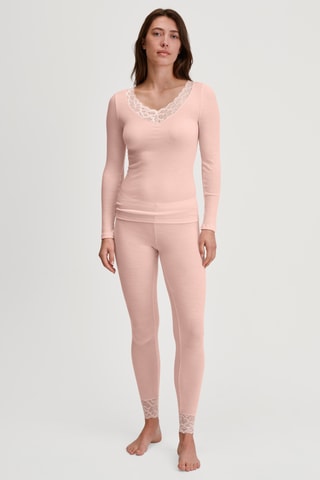 Wollen en Zijden Pyjamatop - Poederroze