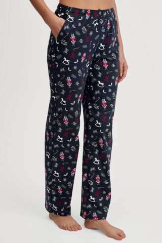 Pyjamabroek Hoge Taille - Marineblauw
