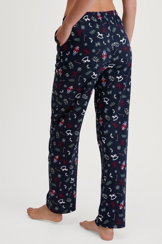 Pyjamabroek Hoge Taille - Marineblauw