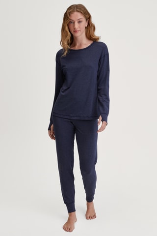 Pyjamajoggingbroek Hoge Taille - Marineblauw