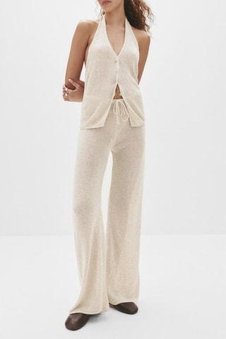 Pantalon taille haute - Ecru