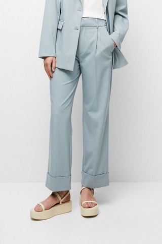 Pantalon taille haute - Bleu clair