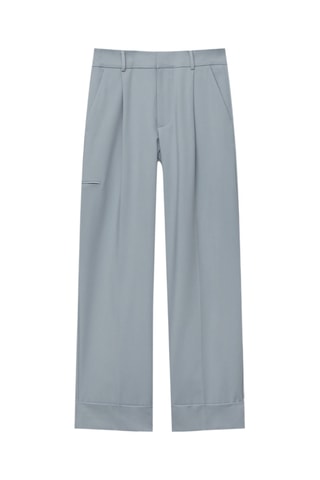 Pantalon taille haute - Bleu clair