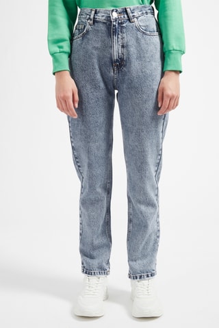 Jean mom taille haute Bleu