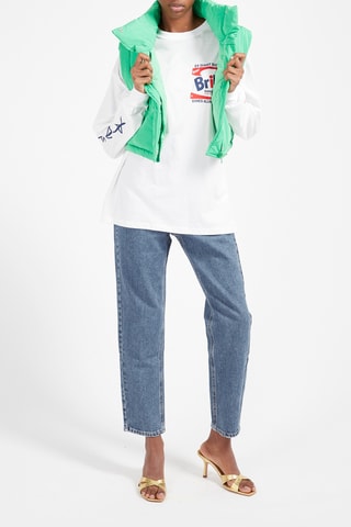 Jean mom taille haute Bleu