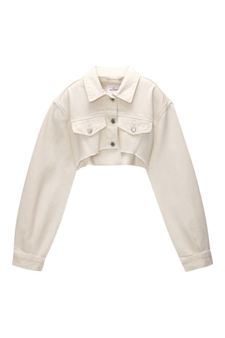 Veste courte en jean - Ecru