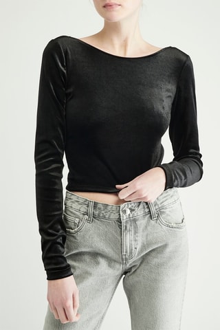 Top en velours - Noir