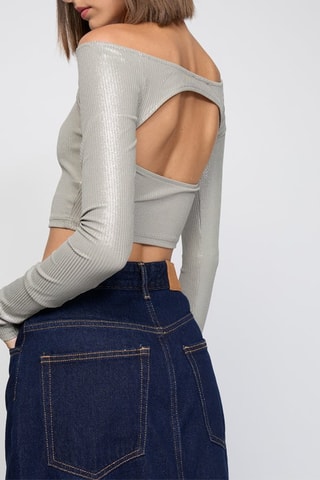 Crop-top - Argenté