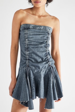 Robe bustier en jean - Bleu