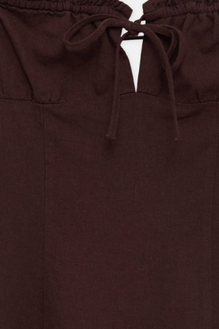Robe midi en lin - Marron