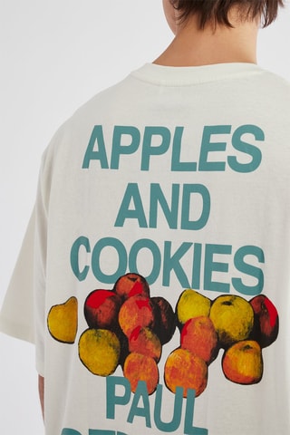 T-shirt «Apples and cookies» de Paul Cézanne - Blanc