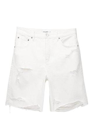 Short straight en jean - Blanc