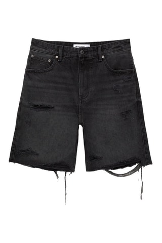 Short straight en jean - Noir