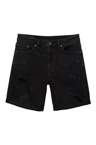 Short slim en jean - Noir