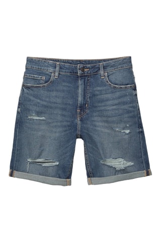Short slim en jean - Bleu