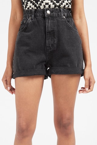Short mom en jean taille haute - Noir