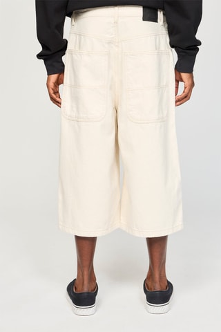 Bermuda super wide baggy en jean - Ecru