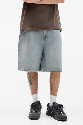 Bermuda baggy en jean - Gris foncé