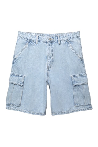Bermuda cargo en jean - Bleu clair
