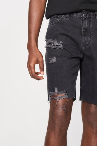 Bermuda straight en jean - Noir