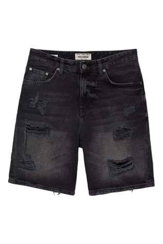 Bermuda droit en jean - Noir