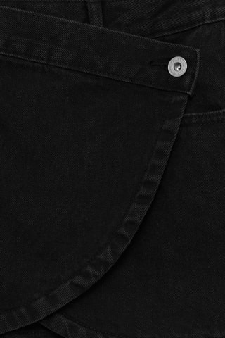 Jupe portefeuille en jean - Noir