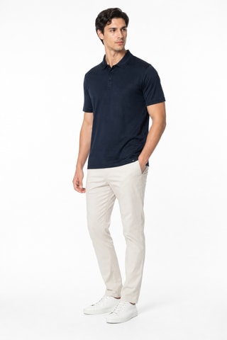 Polo de seda - Azul marino