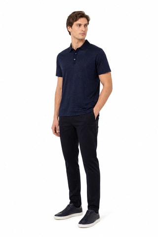 Polo de lino - Azul marino
