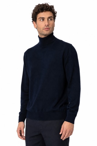 Jersey de lana virgen - Azul marino