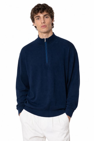 Jersey de seda - Azul marino