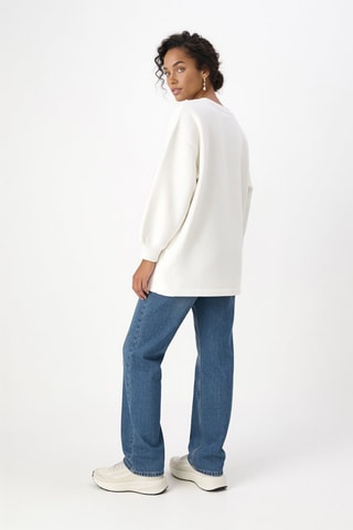 Vestido sudadera - Blanco