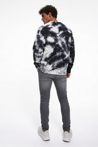 Sudadera tie-dye - Blanco y negro