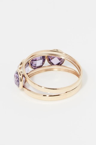 Ring Maden Amethyst Geelgoud