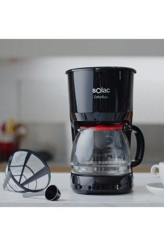 Cafetière - 1,25 l - Blanc, noir et rouge
