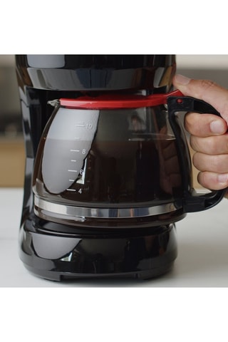 Cafetière - 1,25 l - Blanc, noir et rouge