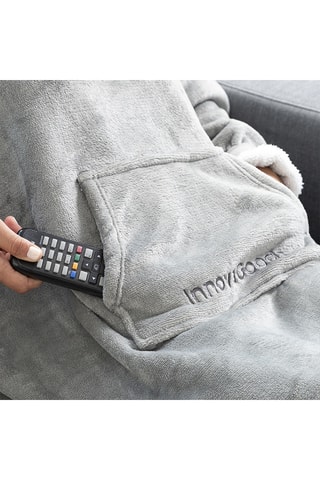 Fleece Deken met Mouwen - Grijs