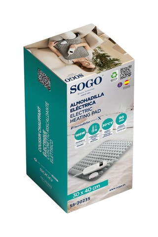 Coussin chauffant électrique - 100 W - 30 x 40 cm - Gris