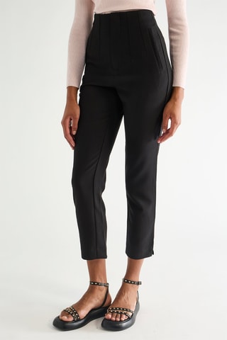 Pantalon straight 7/8 taille haute - Noir