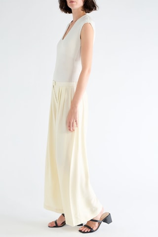 Pantalon wide legs - Jaune