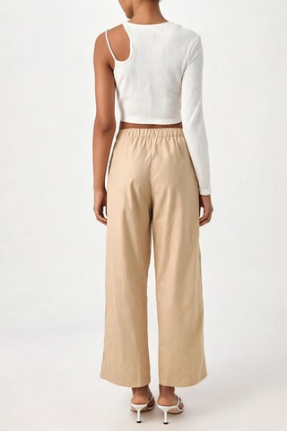 Pantalon wide legs - Beige clair